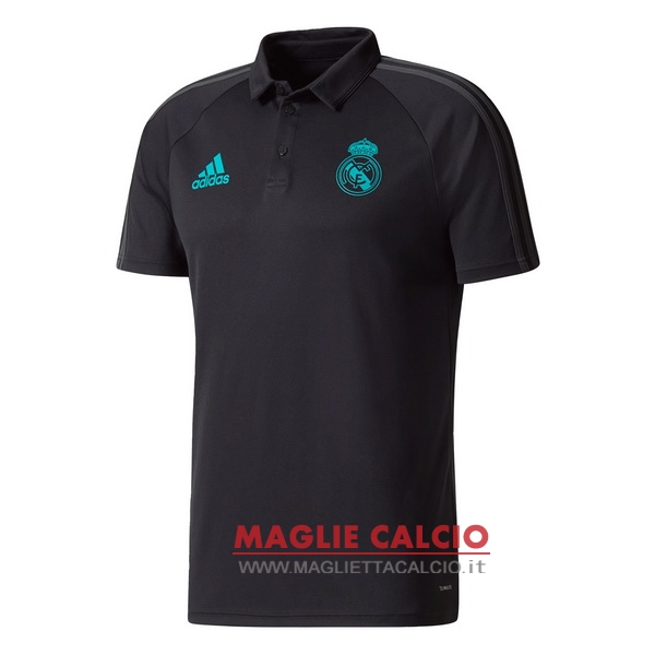 real madrid nero 2 magliette polo nuova 2017-2018