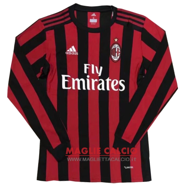 nuova prima divisione magliette manica lunga ac milan 2017-2018