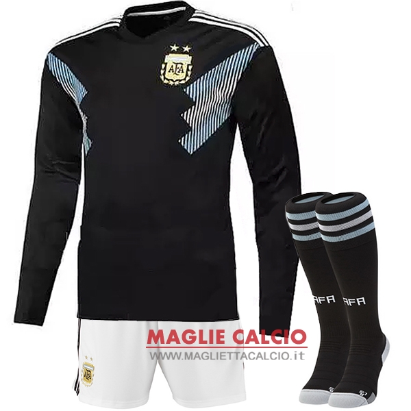 nuova seconda divisione magliette manica lunga argentina 2018（pantaloncini+calze）