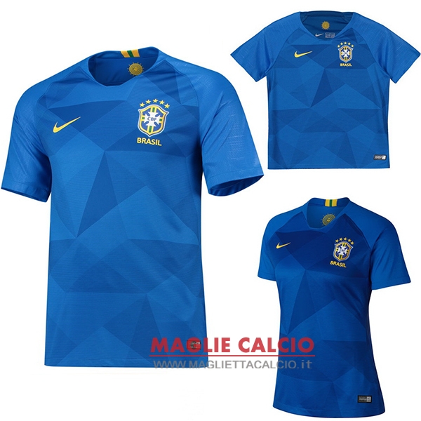 nuova seconda divisione magliette brasile 2018（donna+bambino）