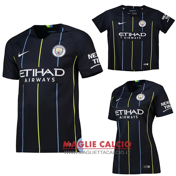 nuova seconda divisione magliette manchester city 2018-2019（donna+bambino）