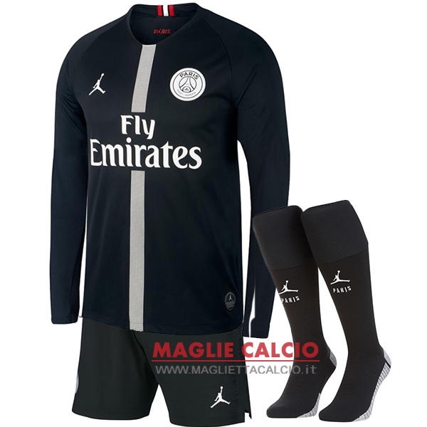 nuova terza prima divisione magliette manica lunga paris saint germain 2018-2019（pantaloncini+calze）