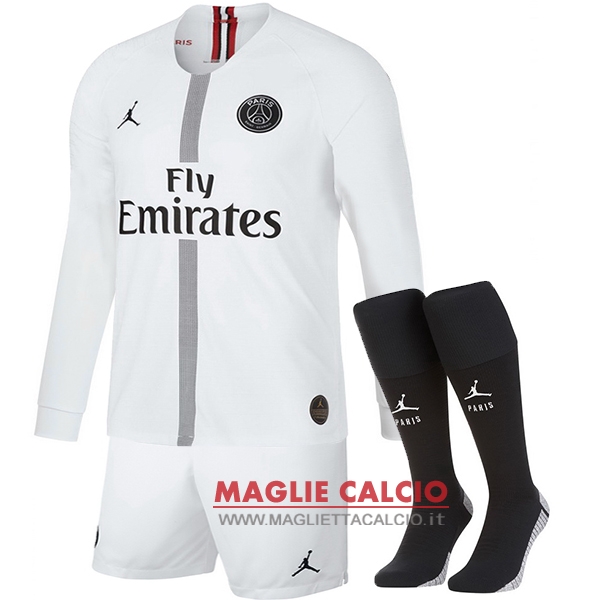 nuova terza seconda divisione magliette manica lunga paris saint germain 2018-2019（pantaloncini+calze）