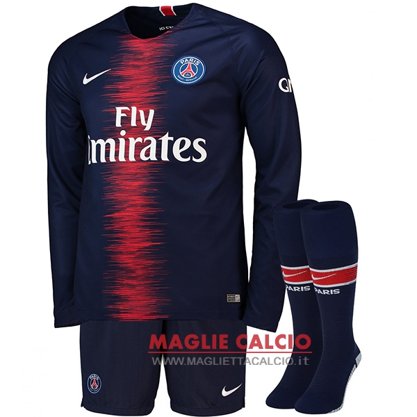 nuova prima divisione magliette manica lunga paris saint germain 2018-2019（pantaloncini+calze）