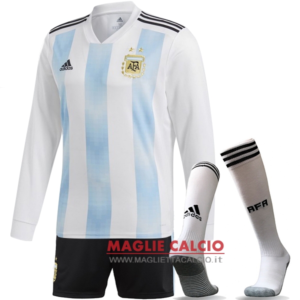nuova prima divisione magliette manica lunga argentina 2018（pantaloncini+calze）