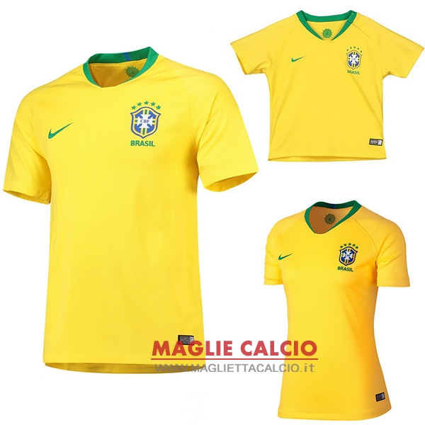 nuova prima divisione magliette brasile 2018（donna+bambino）