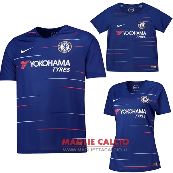 nuova prima divisione magliette chelsea 2018-2019（donna+bambino）