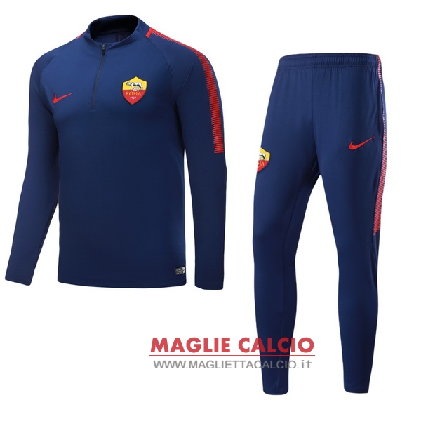 nuova as roma insieme completo blu navy rosso giacca 2017-2018