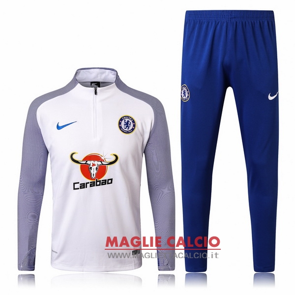 nuova chelsea insieme completo bianco grigio blu giacca 2017-2018