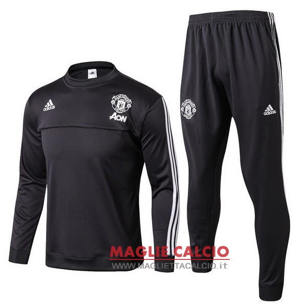 nuova manchester united insieme completo nero bianco giacca 2017-2018