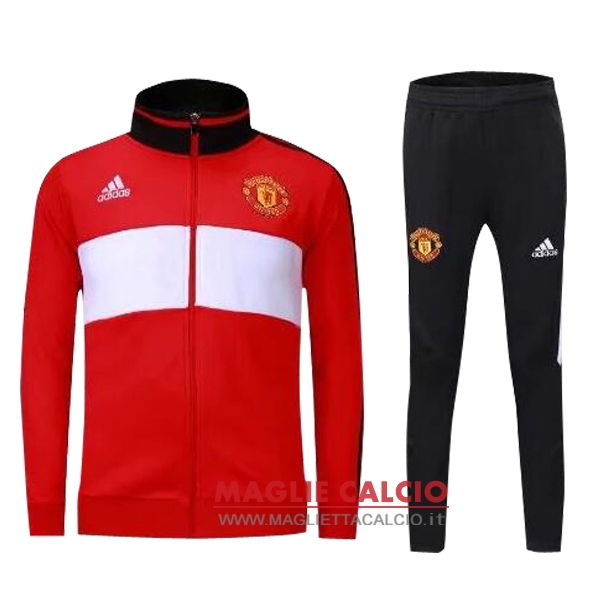 nuova manchester united insieme completo rosso bianco bambino giacca 2017-2018