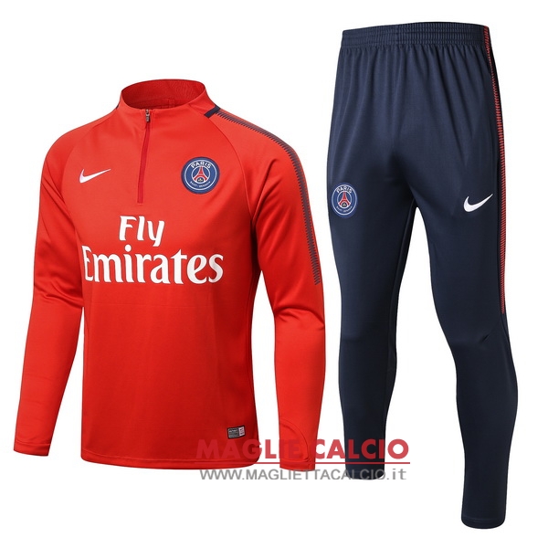 nuova paris saint germain insieme completo rosso blu bambino giacca 2017- 2018