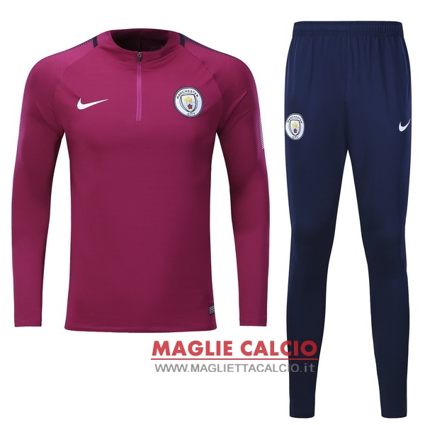 nuova manchester city insieme completo rosso navy blu woolen giacca 2017-2018