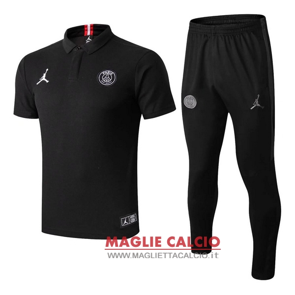 polo set completo maglia paris saint germain 2018-2019 nero