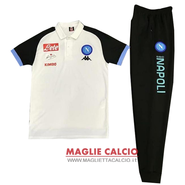 Polo set completo maglia napoli 2018-2019 bianco