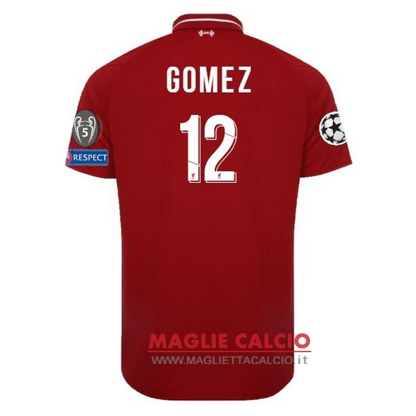 nuova maglietta liverpool 2018-2019 gomez 12 prima