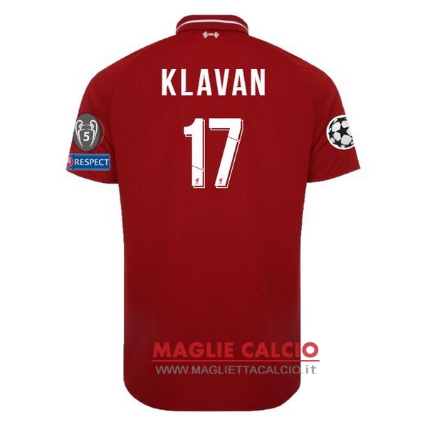 nuova maglietta liverpool 2018-2019 klavan 17 prima