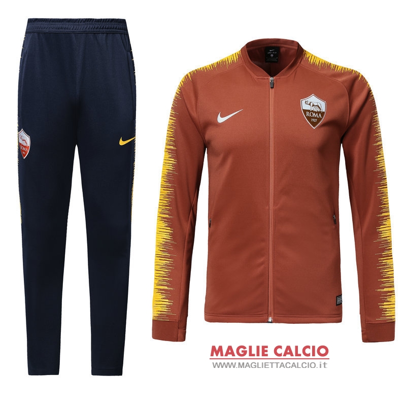 nuova as roma insieme completo arancione giacca 2018-2019