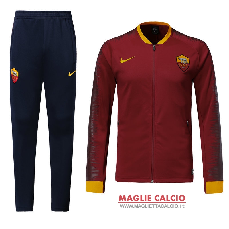 nuova as roma insieme completo rosso navy giacca 2018-2019