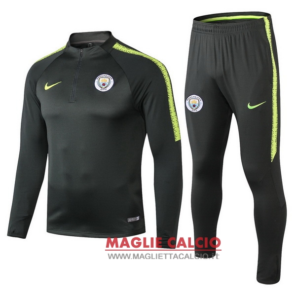 nuova manchester city insieme completo verde marrone bambino giacca 2018-2019