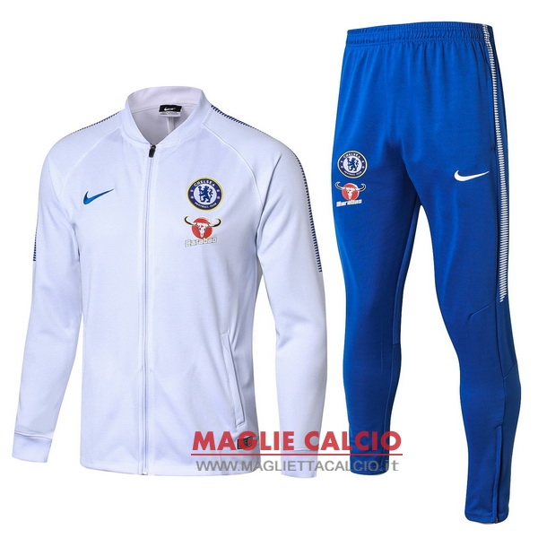 nuova chelsea insieme completo blu luce bianco giacca 2017-2018