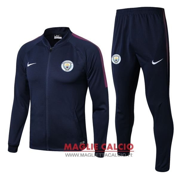 nuova manchester city insieme completo blu rosa giacca 2017-2018