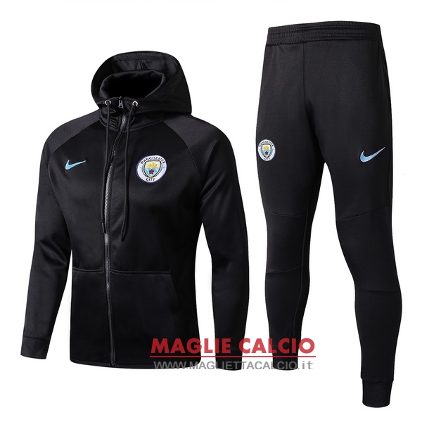 nuova manchester city set completo nero giacca 2017-2018