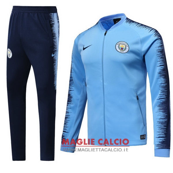 nuova manchester city insieme completo blu luce giacca 2018-2019