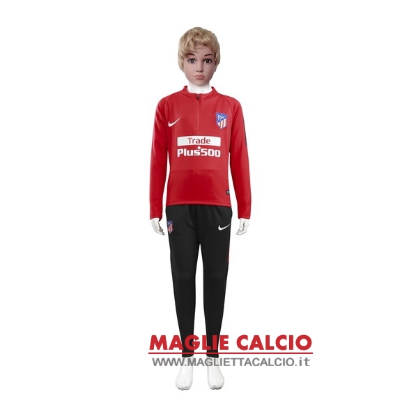 nuova atletico madrid insieme completo rosso bambino giacca 2017-2018