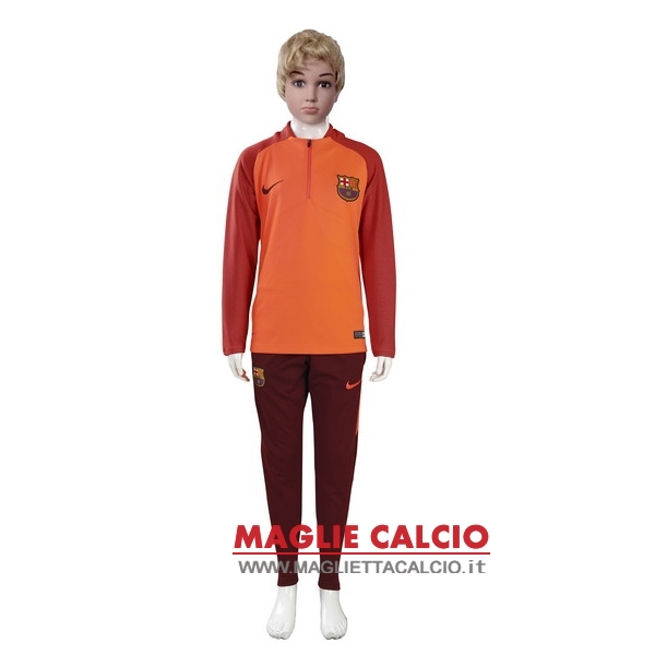 nuova barcelona insieme completo arancione bambino giacca 2017-2018