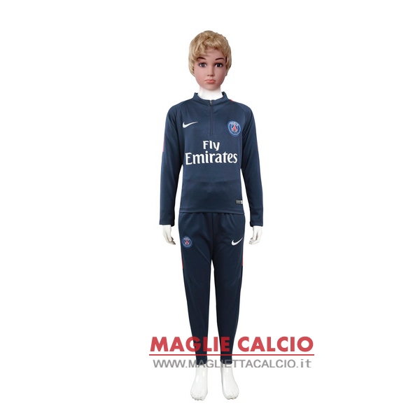 nuova paris saint germain insieme completo blu bambino giacca 2017- 2018