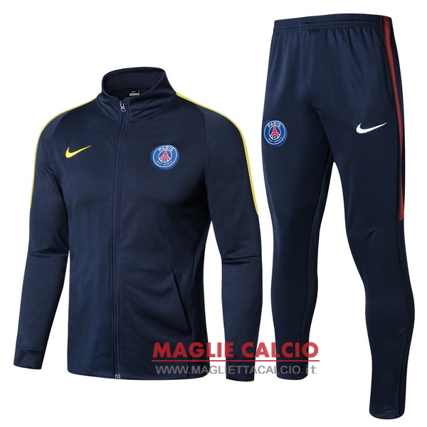 nuova paris saint germain insieme completo blu giallo giacca 2017-2018