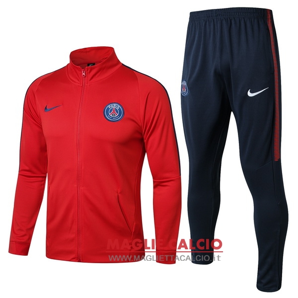 nuova paris saint germain set completo blu navy rosso giacca 2017-2018