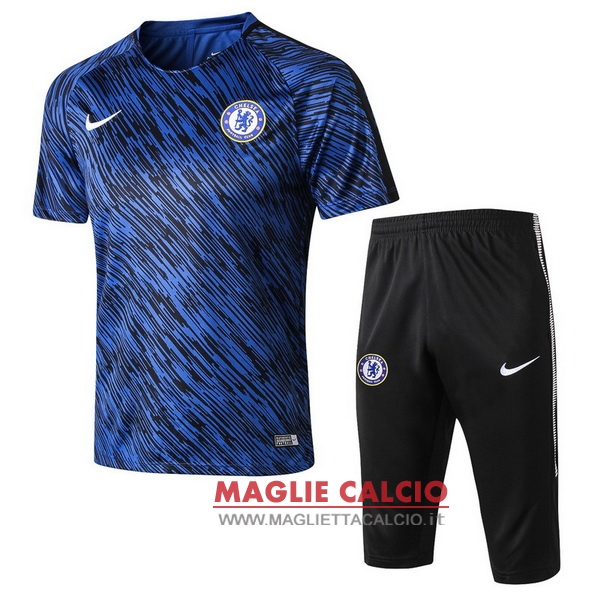 nuova formazione insieme completo divisione magliette chelsea 2017-2018 blu nero