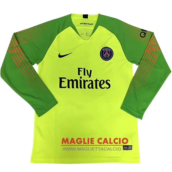 nuova portiere divisione magliette manica lunga paris saint germain 2018-2019 verde