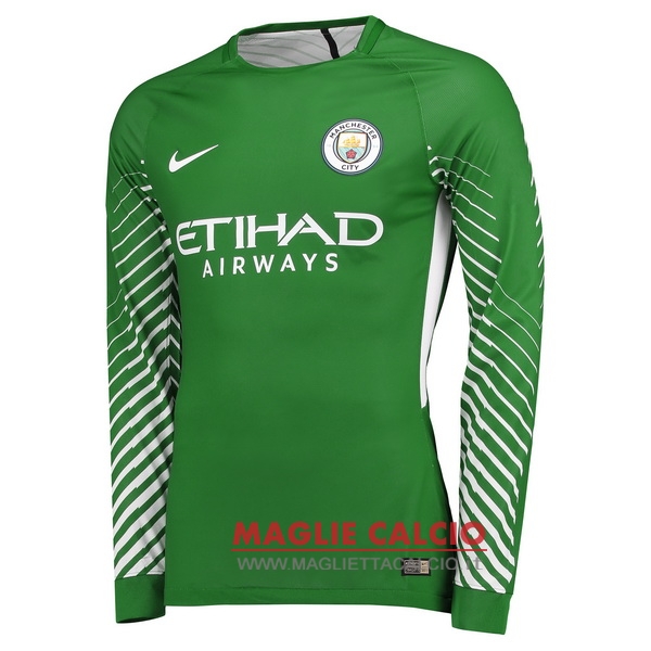 nuova portiere divisione manica lunga manchester city 2017-2018 verde