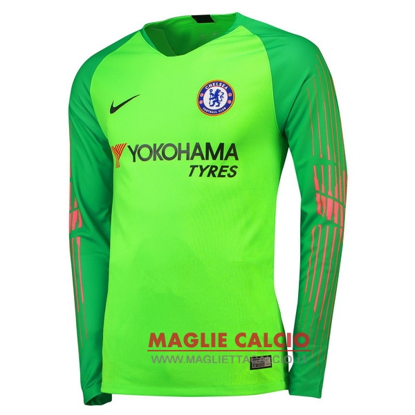 nuova magliette manica lunga portiere chelsea 2018-2019 verde