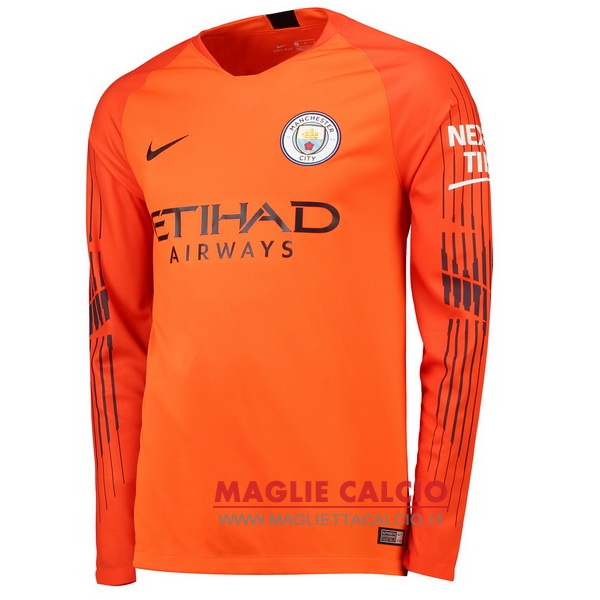 nuova magliette manica lunga portiere manchester city 2018-2019 naranja