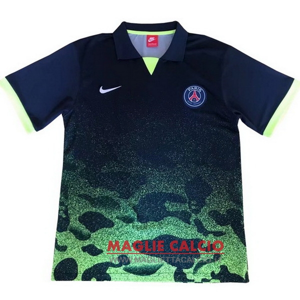 paris saint germain nero verde magliette polo nuova 2017-2018