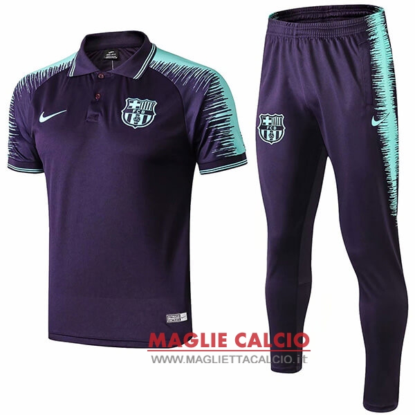 polo set completo maglia barcelona 2019-2020 blu navy