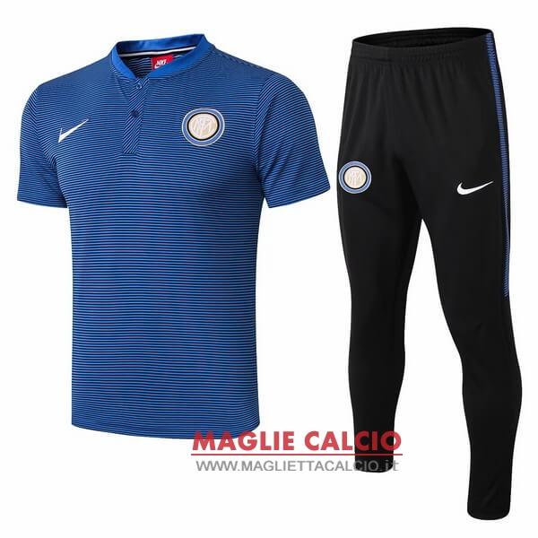 Polo set completo maglia inter de milan 2018-2019 blu nero