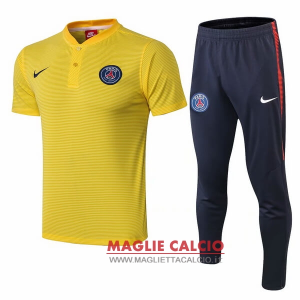 polo set completo maglia paris saint germain 2018-2019 giallo