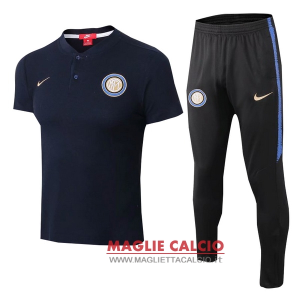 Polo set completo maglia inter de milan 2018-2019 nero