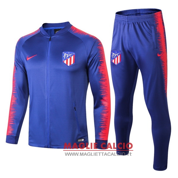 nuova atletico madrid insieme completo blu rosso bambino giacca 2018-2019