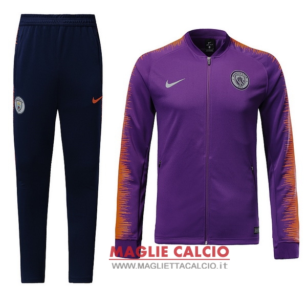 nuova manchester city insieme completo purpureo bambino giacca 2018-2019