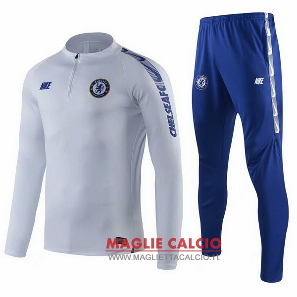 nuova chelsea tuta presentazione blu grigio bambino giacca 2019-2020