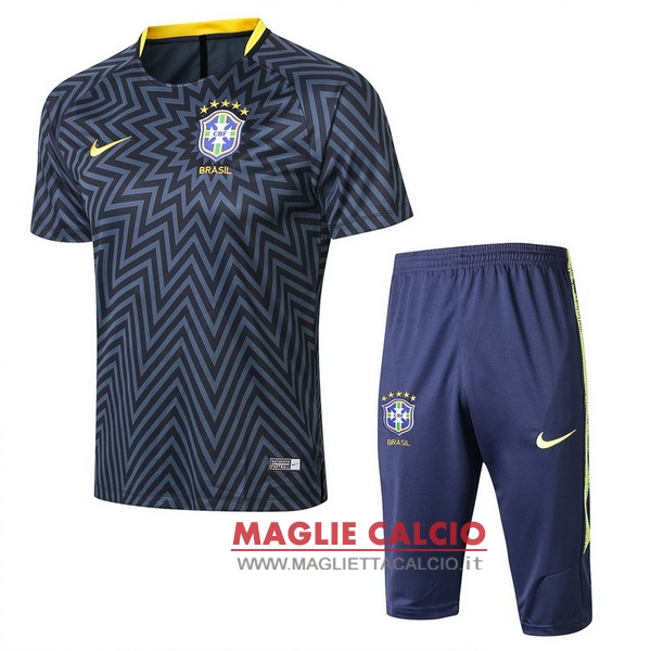 nuova formazione set completo divisione magliette brasile 2018 blu grigio