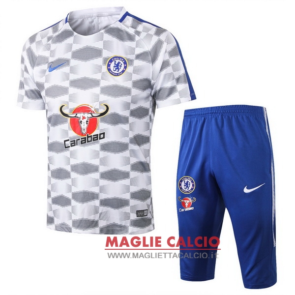 nuova formazione insieme completo divisione magliette chelsea 2017-2018 bianco grigio