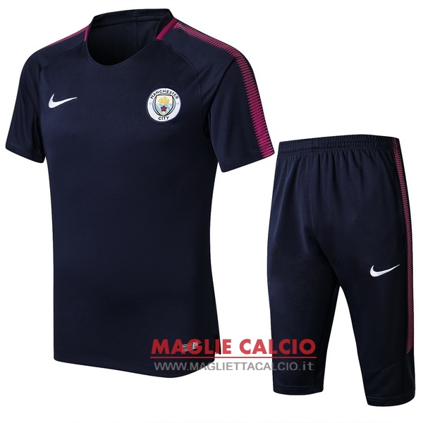 nuova formazione set completo divisione magliette manchester city 2017-2018 blu navy