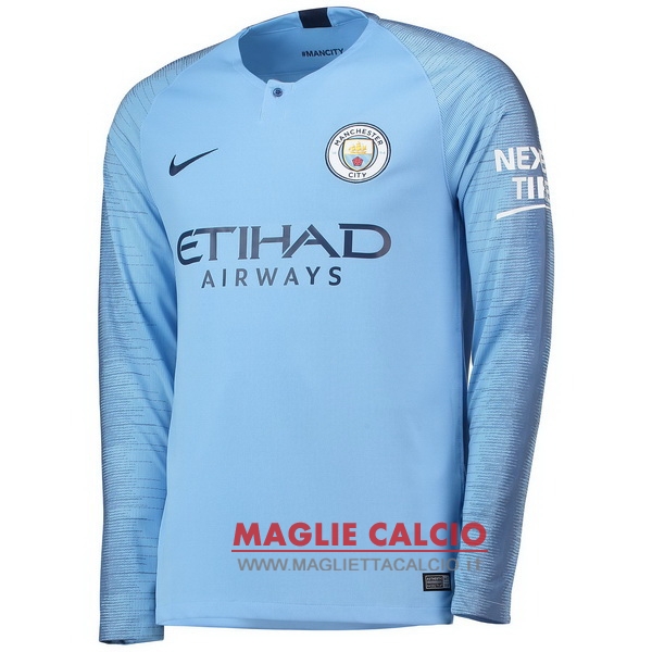 nuova prima divisione magliette manica lunga manchester city 2018-2019